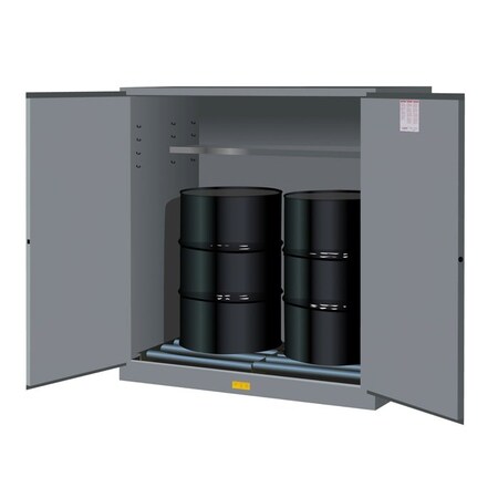 Justrite 110 gal, 1 Shelves, 18-Gauge Steel, 59 in W x 65 in H x 34 in D, Gray 899163